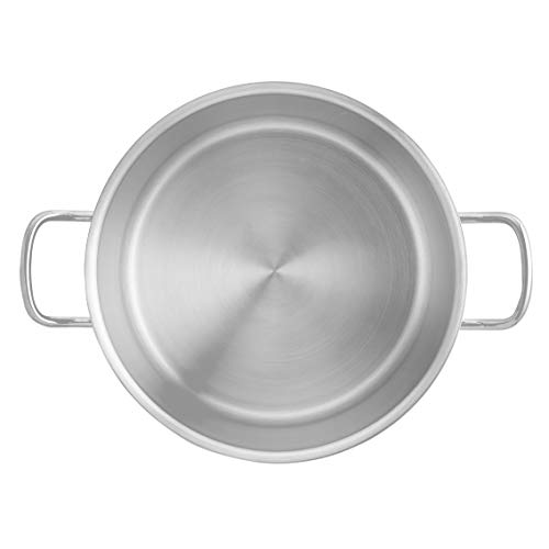 AmazonCommercial - Olla de acero inoxidable con revestimiento de aluminio y tapa, 18,9 l