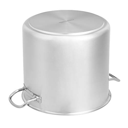 AmazonCommercial - Olla de acero inoxidable con revestimiento de aluminio y tapa, 18,9 l