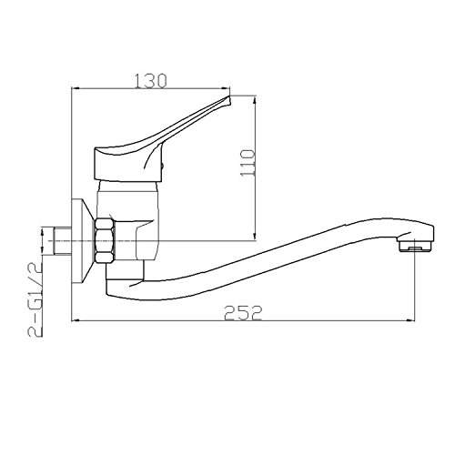 Ambrosiana sei14070000 - Grifo monomando con caño (cromado)