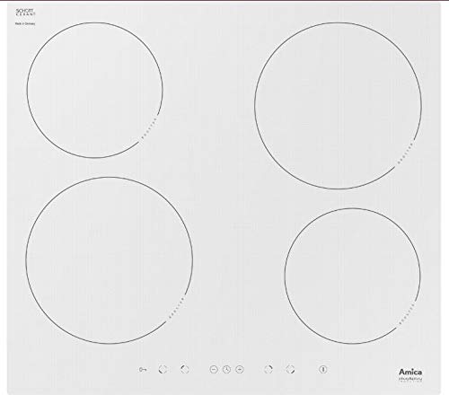 Amica PI6108PLU hobs Integrado Con - Placa (Integrado, Con placa de inducción, Vidrio, Blanco, Tocar, 3700 W)