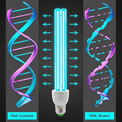 amztolife UV lámpara de esterilización de ozono antibacteriano tasa 99% germicida luces para el baño, dormitorio, cocina, oficina, hotel, escuela