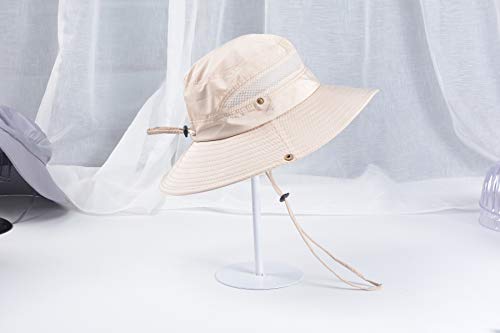 anaoo Sombrero Hombre Gorra de Verano Sombrero Pesca del Sol Gorra al Aire Libre Sombrero Playa Hombre Plegable De ala Ancha Protección UV, Color Beige