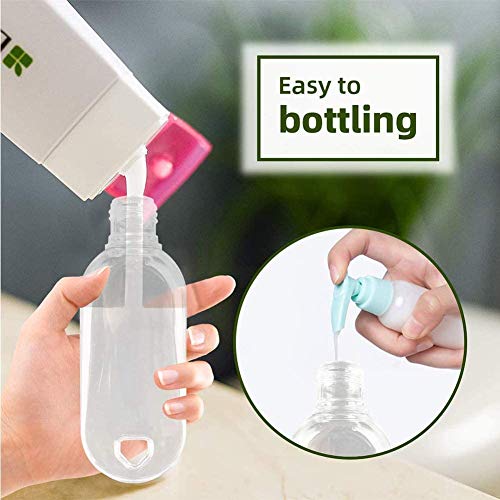 ANDAY Botellas de plástico transparente para viajes, 50 ml, botellas de plástico PET con tapas de tirón, botellas vacías recargables a prueba de fugas y contenedores portátiles