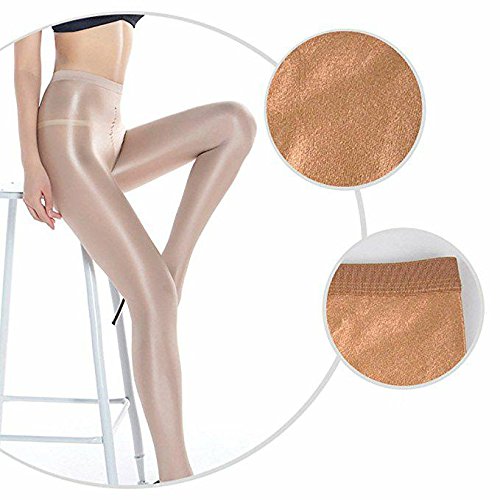 ANDIBEIQI 2 Pack Calcetines De Color Sólido Para Mujer Calcetines De Aceite Medias De Seda Brillante Medias De Baile Pantyhose