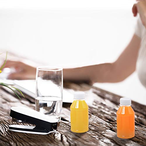 Aneco 20 botellas de plástico vacías de 113 ml, recipientes reutilizables para bebidas con tapas ideales para almacenar jugos, agua y otras bebidas caseras