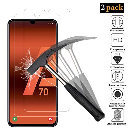 ANEWSIR [2 Pack Protector de Pantalla para Samsung Galaxy A70 Cristal Templado Samsung Galaxy A70 [9H Dureza] [Alta Definicion]