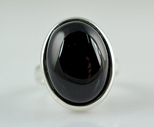 Anillo de ónix negro, plata de ley 925, anillo hecho a mano, anillo negro, joyería de ónix negro, tamaño 4 a 29 ES