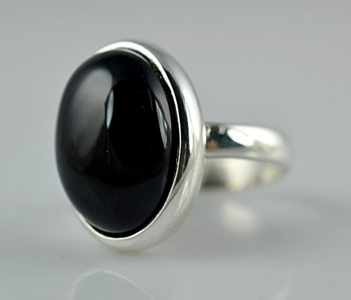 Anillo de ónix negro, plata de ley 925, anillo hecho a mano, anillo negro, joyería de ónix negro, tamaño 4 a 29 ES