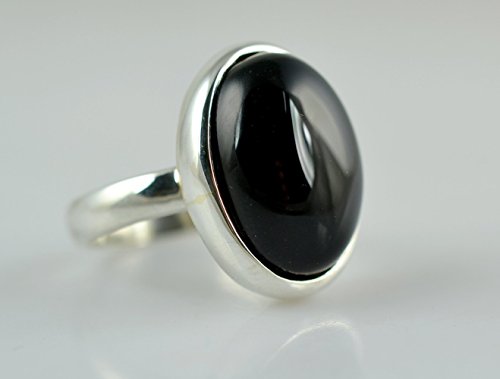 Anillo de ónix negro, plata de ley 925, anillo hecho a mano, anillo negro, joyería de ónix negro, tamaño 4 a 29 ES