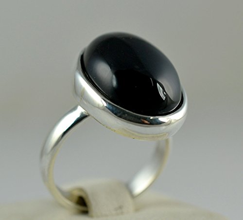 Anillo de ónix negro, plata de ley 925, anillo hecho a mano, anillo negro, joyería de ónix negro, tamaño 4 a 29 ES