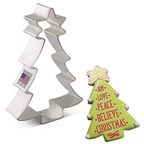 Ann Clark Cookie Cutters Cortador de galletas árbol de Navidad con estrella - 11,4 cm