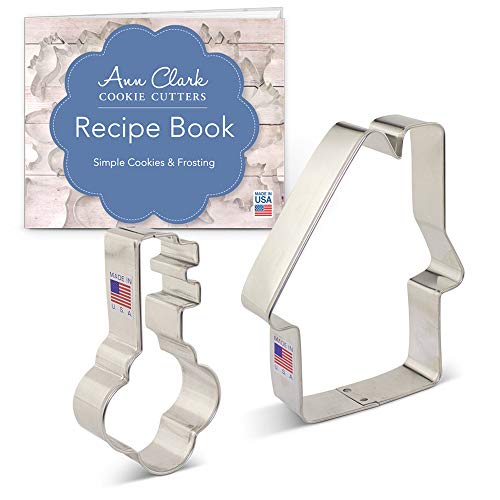 Ann Clark Cookie Cutters Juego de 2 cortadores de galletas inmobiliaria con libro de recetas, casa y llave