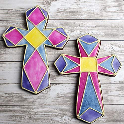 Ann Clark Cookie Cutters Juego de 3 cortadores de galletas cruz con libro de recetas, cruz cristiana, cruz extragrande y cruz elegante - Acero fabricado en EE. UU.