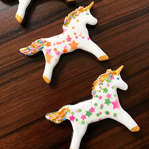 Ann Clark Cookie Cutters Juego de 4 cortadores de galletas unicornio con libro de recetas, unicornio, unicornio adorable, cabeza de unicornio y cara de unicornio