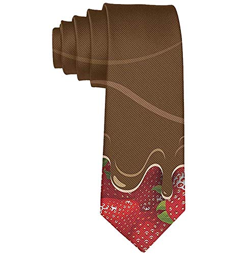 Anna-Shop Fresas Chocolate derretido Confitería Fruta Corbata Corbatas Regalo Hombres Adolescentes Hombres Corbatas