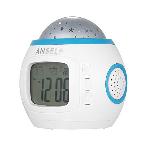 Anself H4962 - Reloj despertador para niños con termómetro, alarma y calendario