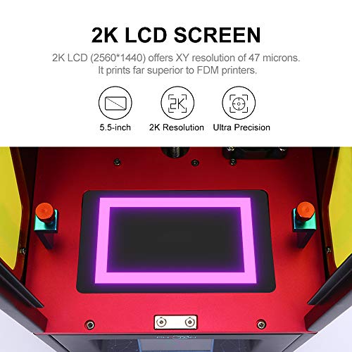 ANYCUBIC Impresora 3D Photon LCD UV Pantalla Tactil Inteligente Alta Precisión Tamaño de Impresión 115mm * 65mm * 155mm