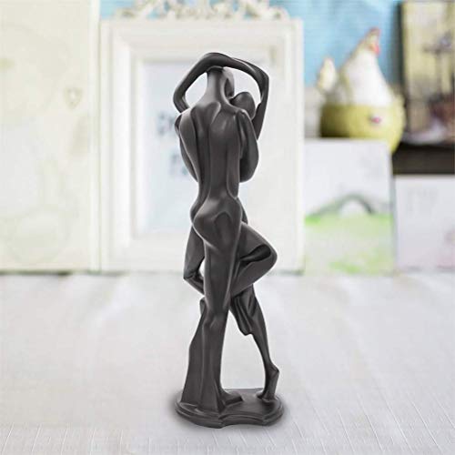 Aoneky Estatua de Pareja de Beso - Figura Decorativa de Resina, Escultura de Novios de Amor, Regalo para Parejas Novios en San Valentín Aniversario, Decoración Moderna Romántica para Casa Salón, Negro