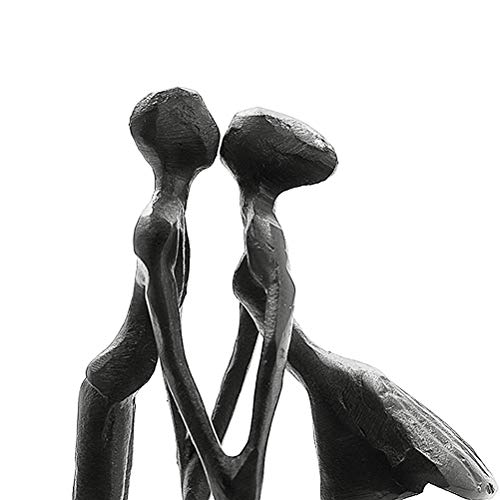 Aoneky Estatua de Pareja de Metal - Figura Decorativa de Parejas Novios Escultura de Hierro, Regalo para San Vanlentín Aniversario de Bodas Navidad, Decoración Romántica Moderna del Hogar Casa Oficina