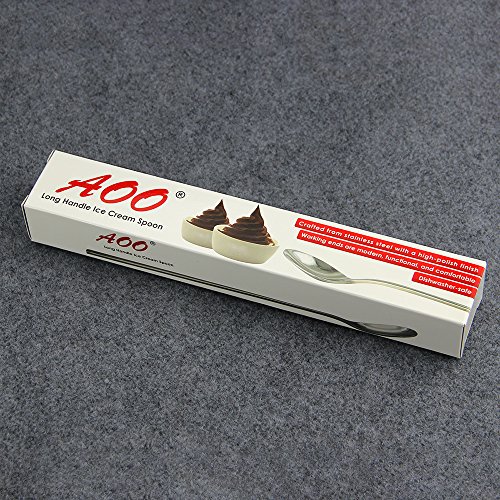 AOOSY Cucharas de Latte,Cuchara de agitación de mango largo de acero inoxidable de 22,3 cm Juego de cucharas de café para té helado Helado Cóctel Helado (Juego de 8)