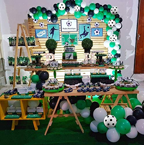 APERIL Globos Verde Blancos Negros Fútbol Globo Kit de Guirnalda 94 Globos Arco Globos de Helio para 1 Año Selva Fiestas de cumpleaños Niño Baby Shower Aniversario Decoración de Boda Globos Comunion