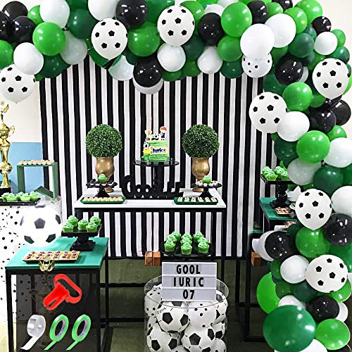 APERIL Globos Verde Blancos Negros Fútbol Globo Kit de Guirnalda 94 Globos Arco Globos de Helio para 1 Año Selva Fiestas de cumpleaños Niño Baby Shower Aniversario Decoración de Boda Globos Comunion