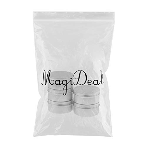 Apilable Tarros de estaño de aluminio 200ML 5pcs Muestra cosmética Latas de metal Contenedor vacío, tapa redonda con tapa de rosca, pequeña onza for bálsamo labial, ungüento, maquillaje, sombra de ojo