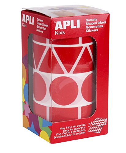 APLI Kids - Rollo de gomets figuras surtidas color rojo, tamaño XL