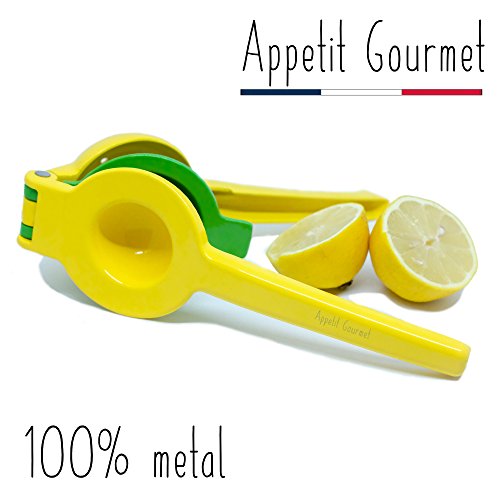 Appetit Gourmet Exprimidor de Limones Exprimidor Manual de Cítricos 2 en 1 Irrompible de Aluminio Utensilio con Doble Cuenco Que Permite Exprimir Limon Lima y Otros Cítrico 100% Zumo sin Pepitas