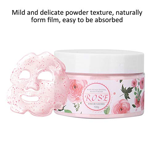 Arcillas Faciales,100g Polvo suave cristalino orgánico natural de la máscara del pétalo de Rose, hidratando que blanquea anti arrugas