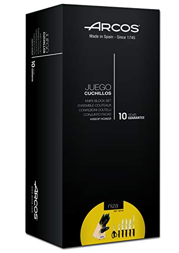 Arcos 815000 Juego de Cuchillos de Cocina, Acero Inoxidable Nitrum, Negro, Estandar