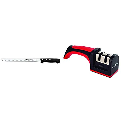 Arcos Universal Cuchillo jamonero flexible, 280 mm (estuche) + 610600 Afilador con mango