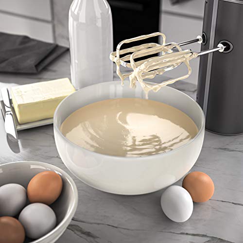 Arendo Elektrischer Handmixer Batidora eléctrica, Acero Inoxidable, Diseño Cool Grey