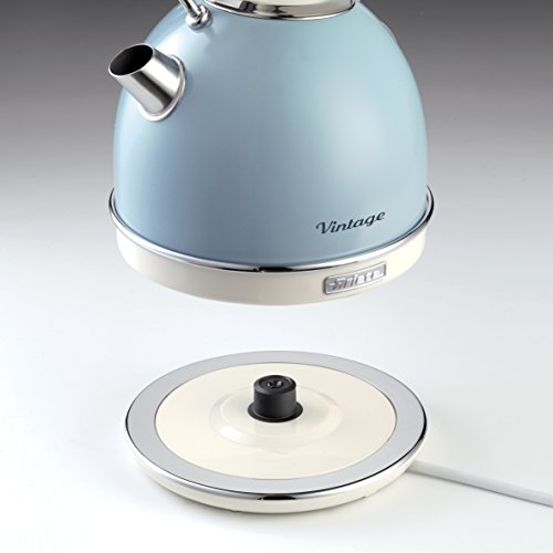 Ariete 2877/05 Hervidor Vintage, 2200 W, 1.7 litros, Acero Inoxidable, Azul