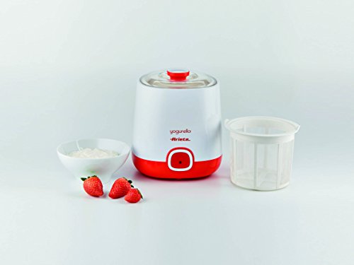 Ariete 621 Yogurtera, capacidad 1 litro, 20 W, 12 horas preparación, tapa doble, diseño compacto apto lavavajillas, Blanco/Naranja