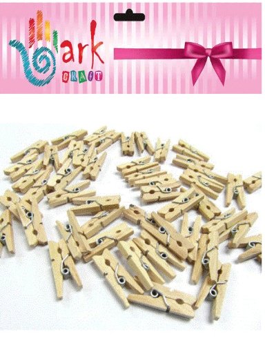 Ark Craft - 100 Pinzas pequeñas de Madera Natural