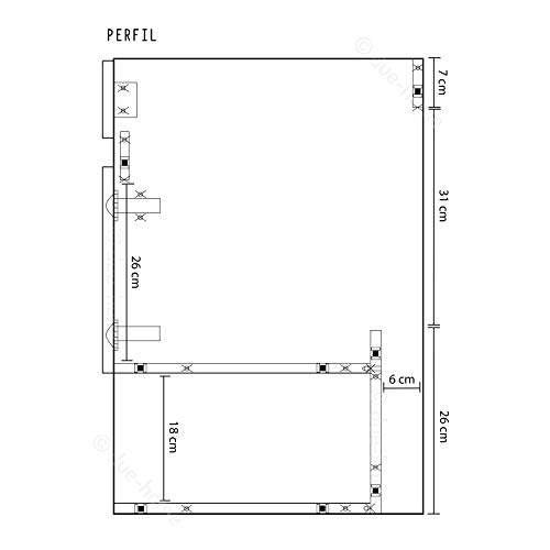 ARKITMOBEL 305110H - Mueble de baño Cotton con 2 Puertas y Espejo, modulo Lavabo Color Nordik, Medidas: 80 cm (Ancho) x 64 cm (Alto) x 45 cm (Fondo)