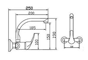 Armatur cocina tiene pared cromo m-5 (11 cm entre las tomas)