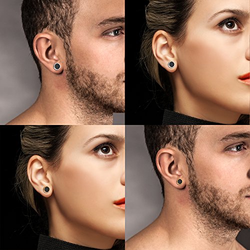 Aroncent Pendientes de Acero Inoxidable Quirúrgico para Oído Dumbbells Aretes de Perno Forma de Pesas para Hombre Mujer Unisex de Multicolor 8mm 10PCS