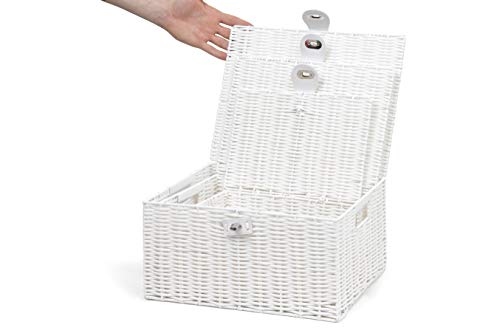 ARPAN – Juego de 3 Cajas de almacenaje de Resina con Tapa y candado, Blanco, Large, Medium, Small