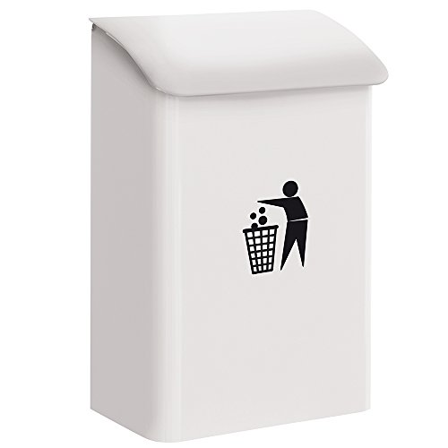 Arregui E6101 - Papelera para garaje, acero, 18L, 275x425x155mm, Blanco