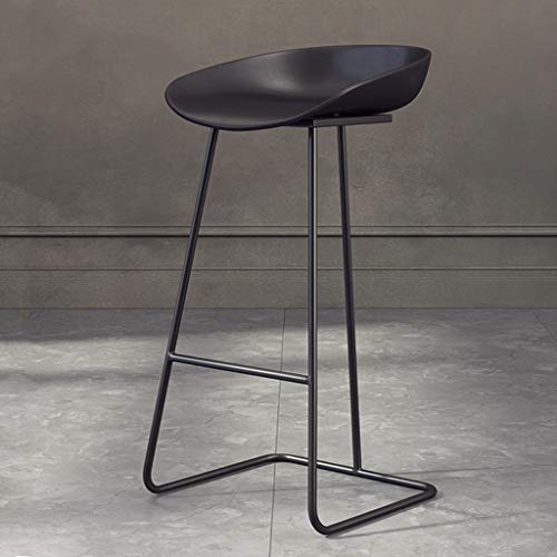 Arte de Hierro Taburetes de Bar Sillas de Pub para el Desayuno en el Taburete de la Cocina con Asiento/reposapiés Confort, Taburete de Bar nórdico Metal Creativo Silla del Comedor, Negro