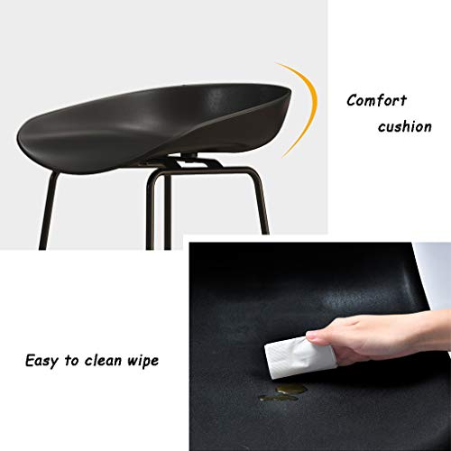 Arte de Hierro Taburetes de Bar Sillas de Pub para el Desayuno en el Taburete de la Cocina con Asiento/reposapiés Confort, Taburete de Bar nórdico Metal Creativo Silla del Comedor, Negro