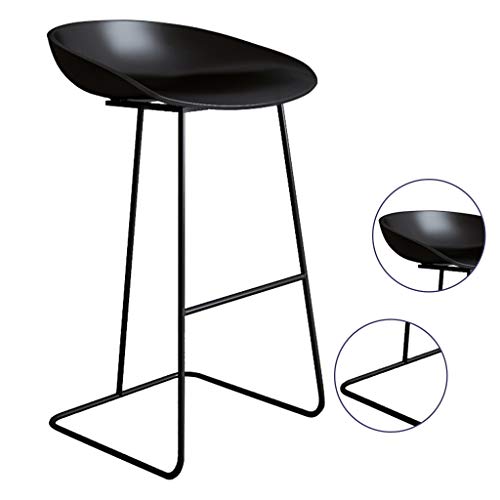 Arte de Hierro Taburetes de Bar Sillas de Pub para el Desayuno en el Taburete de la Cocina con Asiento/reposapiés Confort, Taburete de Bar nórdico Metal Creativo Silla del Comedor, Negro