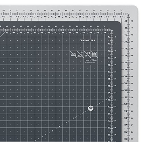 Arteza Base de corte autorreparable para cuchilla circular | Alfombrilla de doble cara para costura | Plancha de corte para medir en centímetros | Tamaño A2 60 x 45 cm (3 mm de grosor)