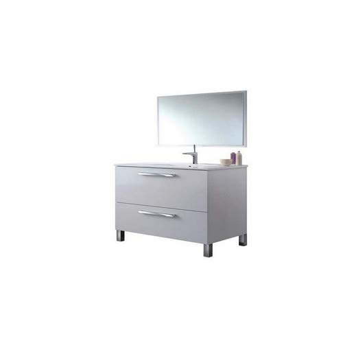 Artikmobel 305412BO - Mueble de Baño Urban, Módulo de Lavabo con Espejo, Color Blanco Brillo, 80 X 80 X 45 cm de Fondo