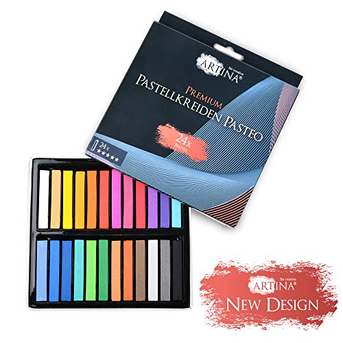 Artina Pasteo Master Series Soft Pastel - Tiza Pastel - Calidad de Estudio - Set de 24 Colores con Caja