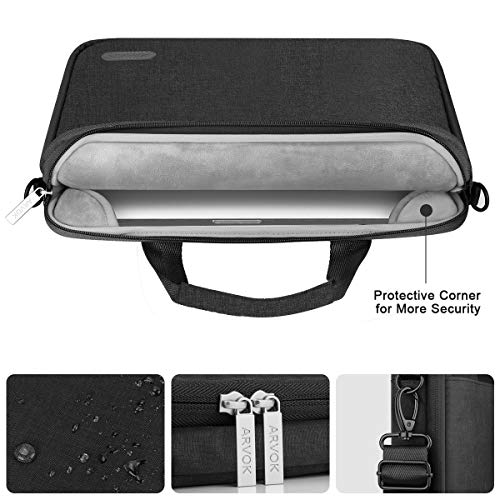 Arvok Funda para portátil de Estuche para Accesorios con Correa y asa, maletín para Ordenador portátil Maletín para Acer/ASUS/DELL/Lenovo/HP (13.3-Pulgadas, Negro)