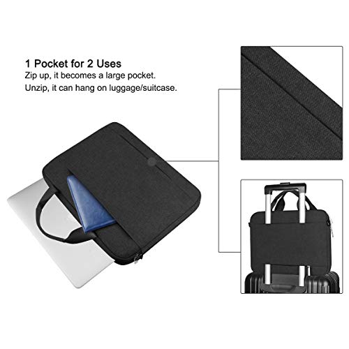 Arvok Funda para portátil de Estuche para Accesorios con Correa y asa, maletín para Ordenador portátil Maletín para Acer/ASUS/DELL/Lenovo/HP (13.3-Pulgadas, Negro)