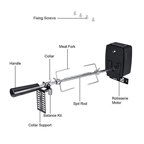 Asador grande para barbacoa al aire libre Kit de barbacoa automática Asador de asador automático Herramientas para barbacoa Accesorios para picnic de camping